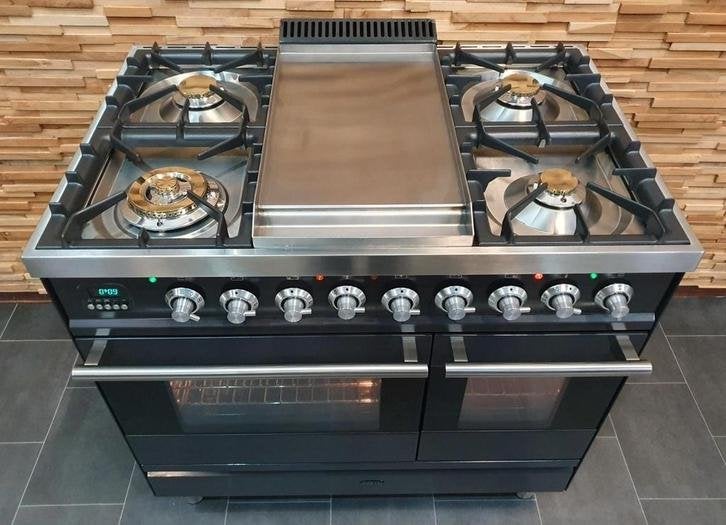 Boretti fornuis 90cm antraciet rvs 2 elektrisch ovens frytop, Niet ingevuld, 60 cm of meer, Niet ingevuld, Ophalen of Verzenden