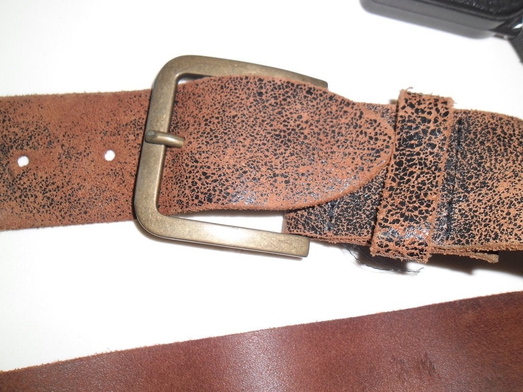 Bruine leren riem - Echt leer - Maat 85, 80 tot 90 cm, Echt leder, Heupriem, Ophalen of Verzenden
