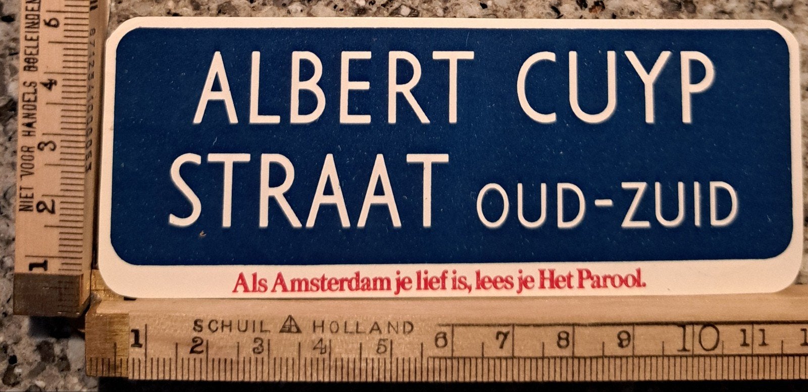 Vintage sticker plaatsnaambord Albert Cuyp straat Amsterdam, Verzamelen, Ophalen of Verzenden, Zo goed als nieuw, Overige typen