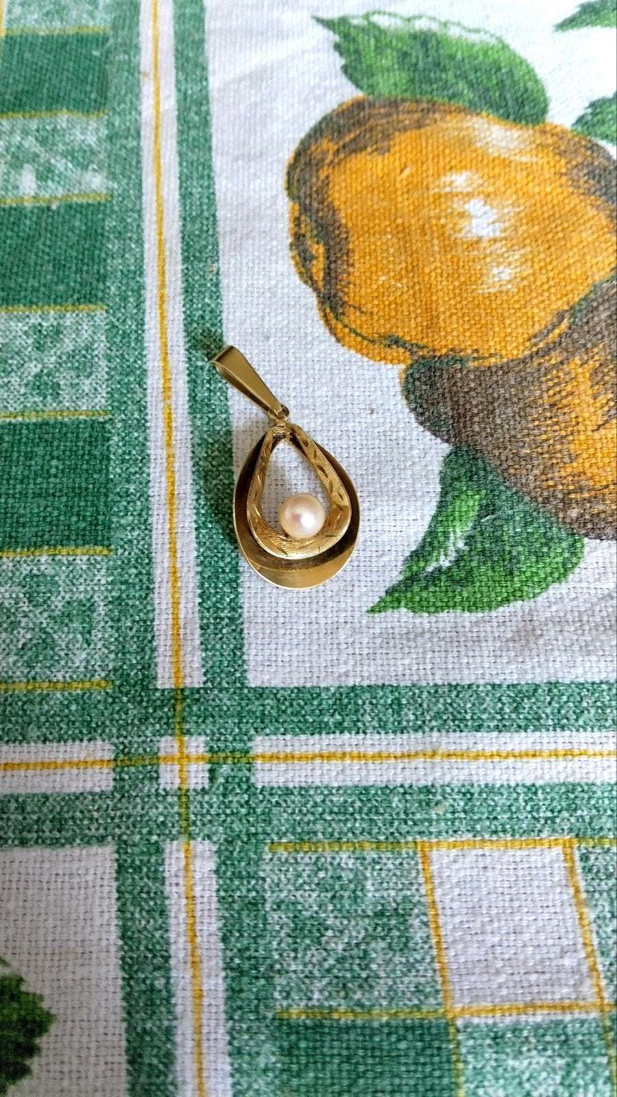 zeer mooie 14 karaat gouden hanger 585, Ophalen of Verzenden, Zo goed als nieuw, Goud, Met parel