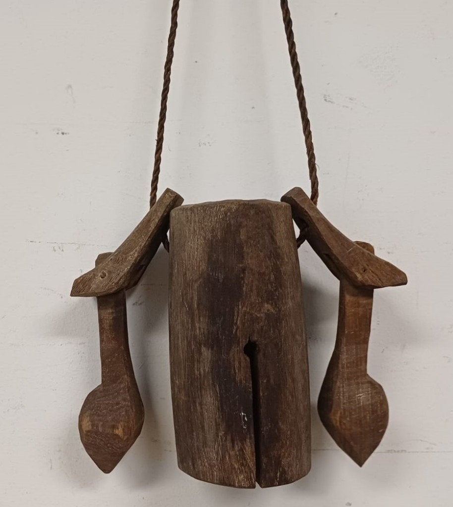 Vintage houten koebel - buffalo bel, Ophalen of Verzenden