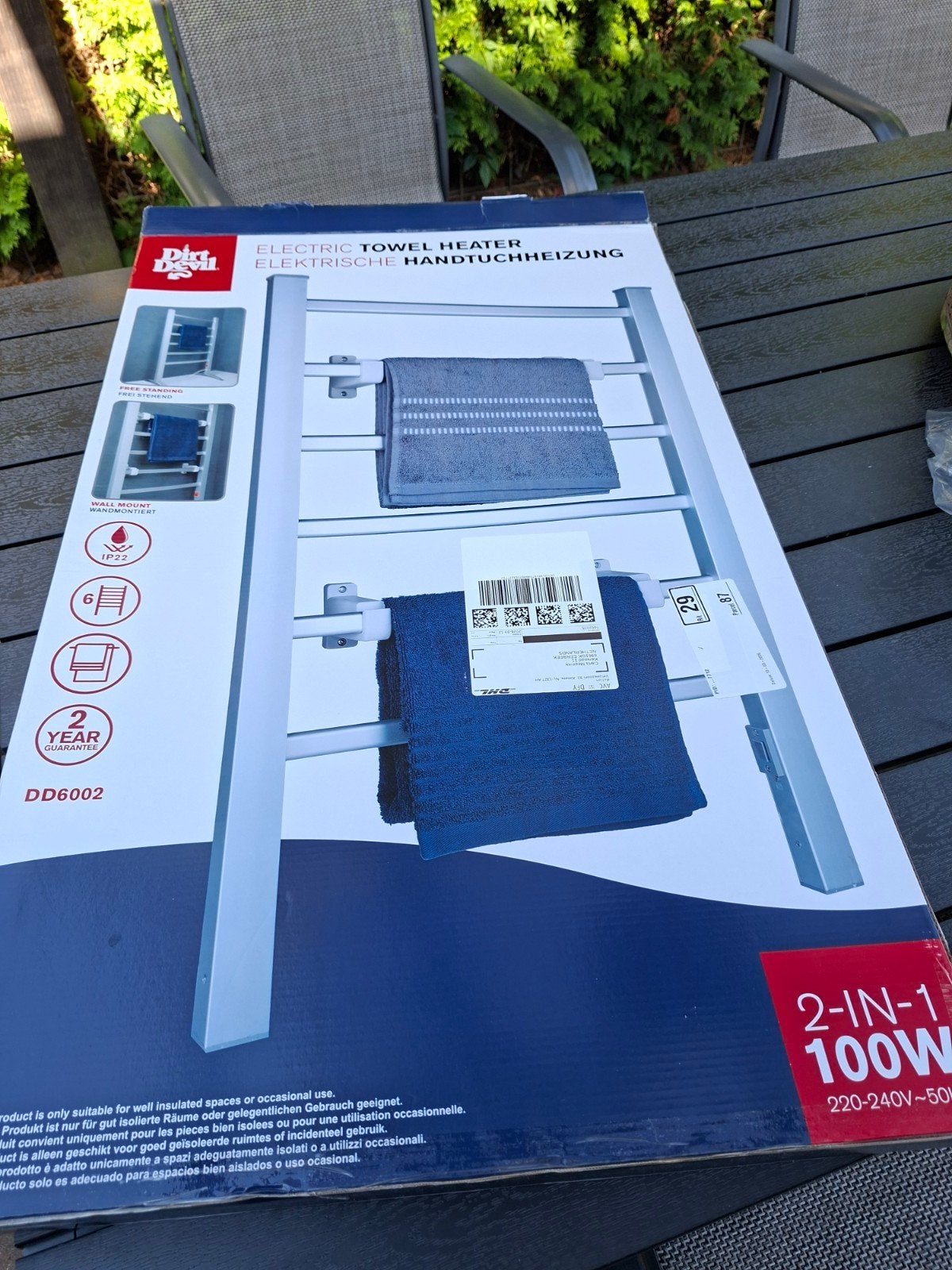 Nieuwe elek. handdoekdroger/rek 2-in-1 Caravan of Camper, Ophalen, Nieuw