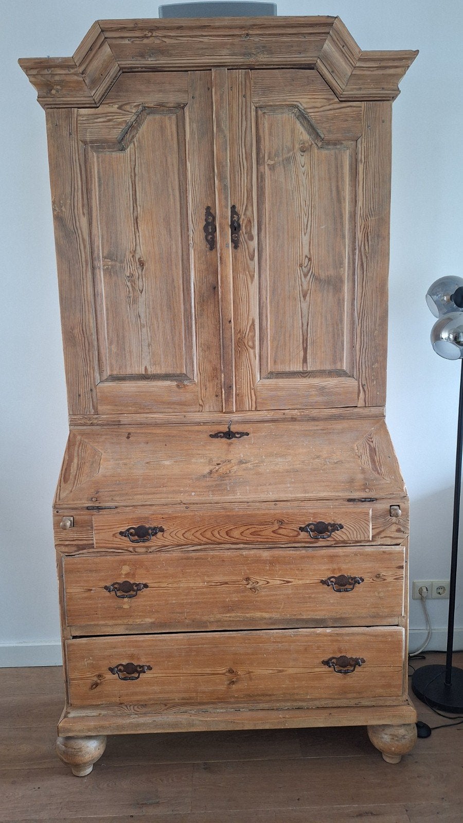 Antiek grenen secretaire/kabinet, circa 1860, Antiek en Kunst, Antiek | Meubels | Kasten, Ophalen
