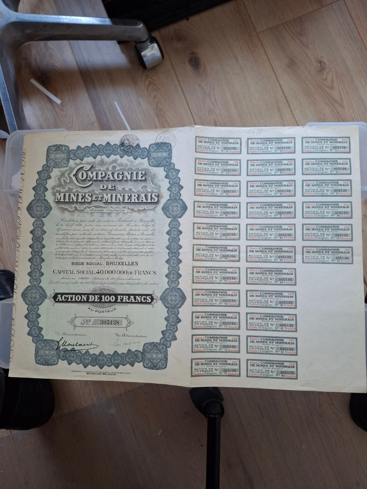 Historisch Aandeel: Compagnie de Mines et Mineraux, Ophalen of Verzenden, Voor 1920, Aandeel