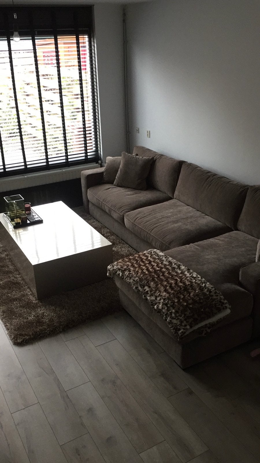 Toupe kleurig loungebank, Ophalen of Verzenden, Zo goed als nieuw, Stof