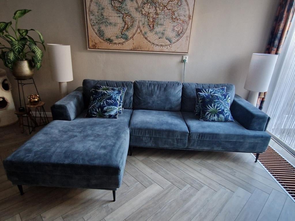 Hoekbank met chaise longue links, Ophalen, Zo goed als nieuw, Stof