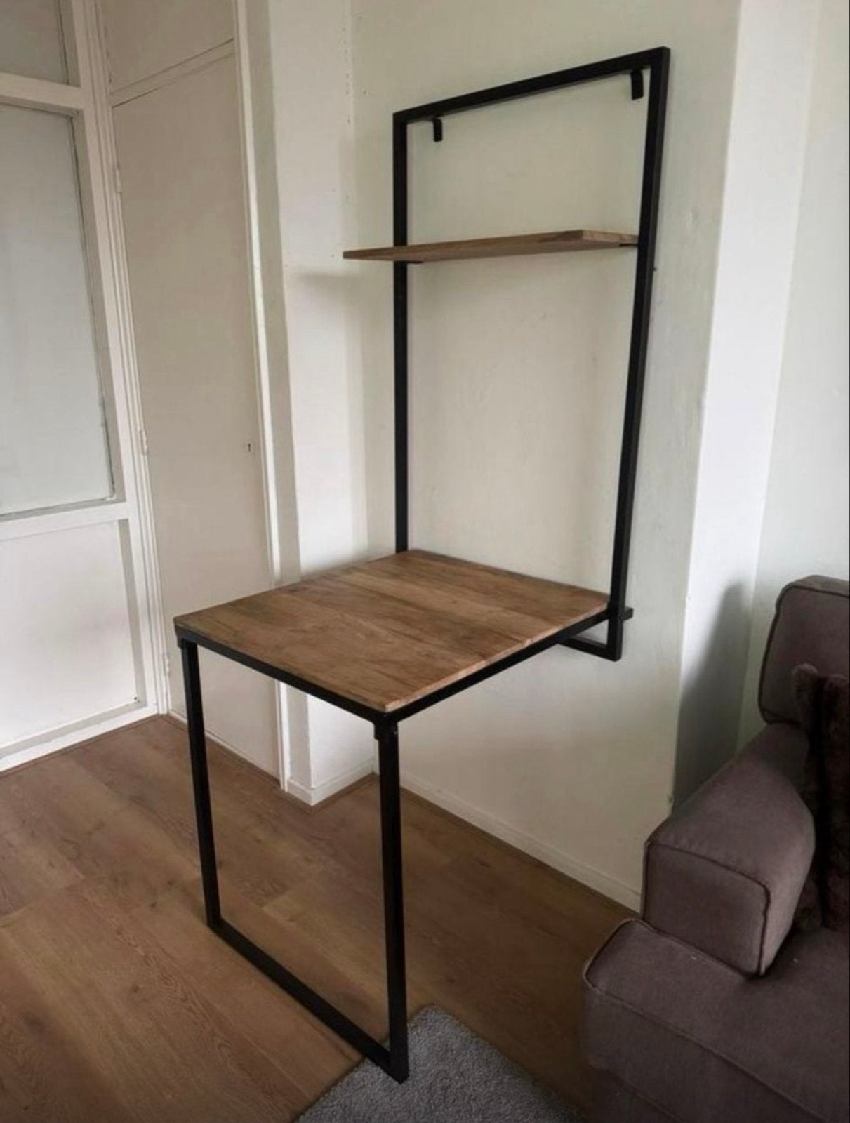 Wandbureau opklapbaar 60x80x150 cm met plank, Ophalen, Gebruikt, Tot twee personen, 50 tot 100 cm