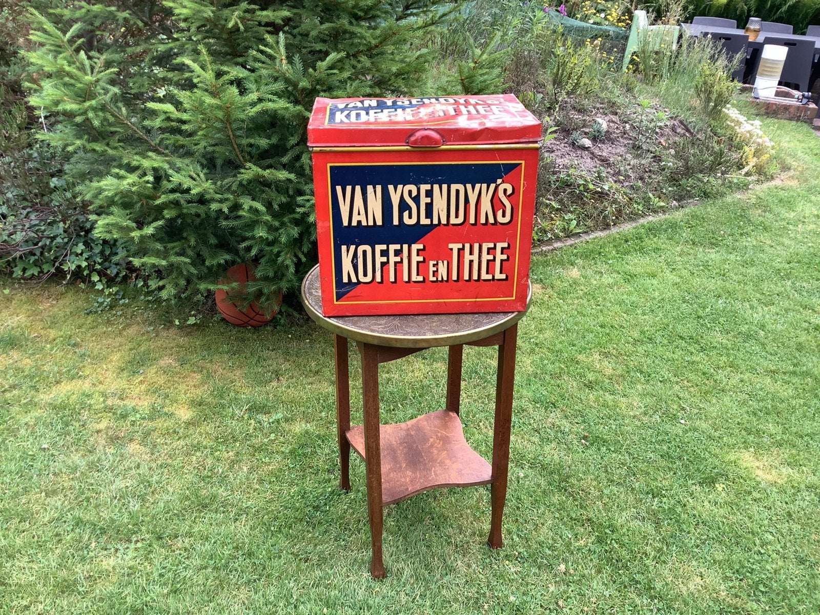 Groot Antiek Winkelblik VAN YSENDYK KOFFIE EN THEE izgst, Ophalen of Verzenden