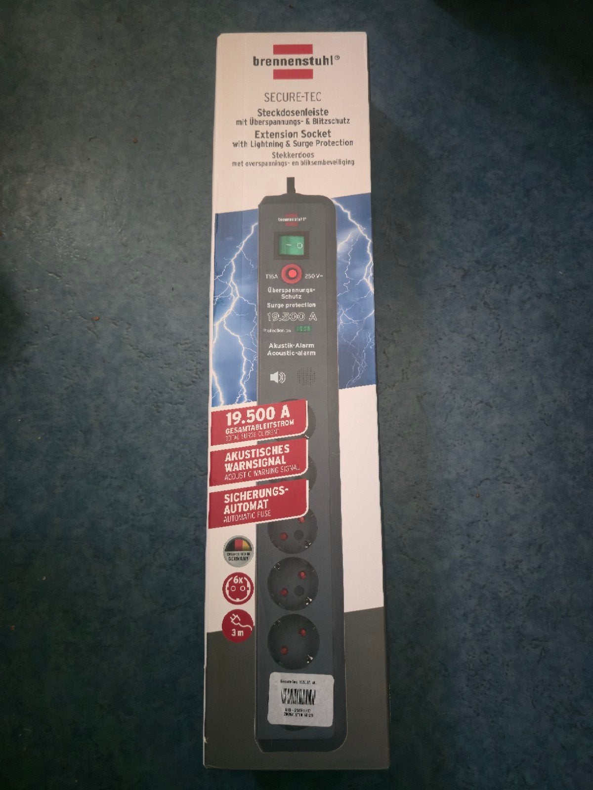 Brennenstuhl Secure-Tec  met Overspanningsbeveilig, Ophalen of Verzenden, Nieuw, Brennenstuhl, Stekkerdoos