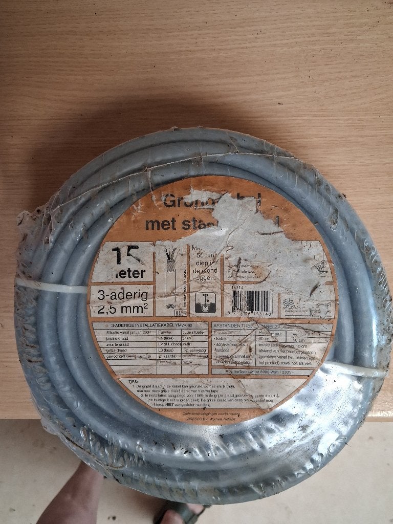 Grondkabel met stalen mantel, Ophalen, Nieuw, Kabel of Snoer