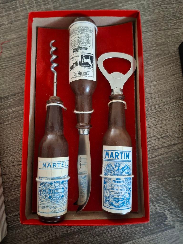Vintage Bar Set: Kurkentrekker, Flesopener, Mes, Ophalen of Verzenden