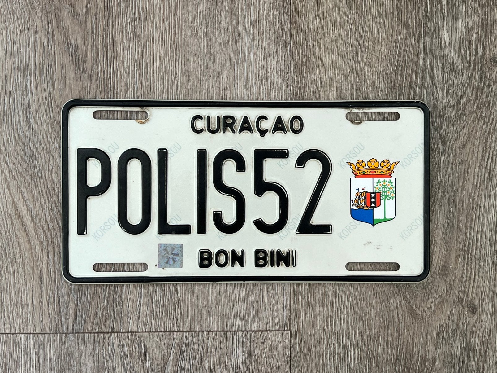Kentekenplaat Curaçao POLIS (Politie) 2005/2008, Ophalen of Verzenden, Zo goed als nieuw, Auto's