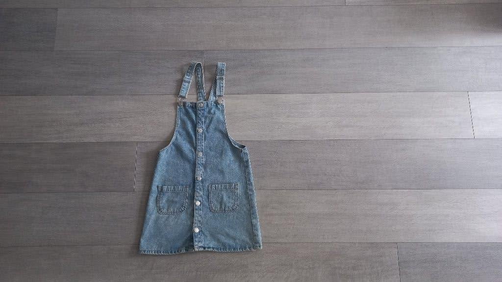 Mango Kids spijkerjurk overgooier maat 146, Meisje, Mango, Ophalen of Verzenden, Zo goed als nieuw
