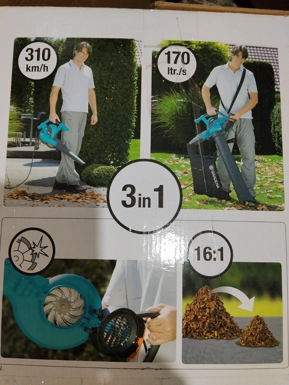 Gardena ErgoJet 3000 Bladblazer/Bladzuiger, Tuin en Terras, Gebruikt, Handgedragen, Ophalen of Verzenden, Met zuigfunctie