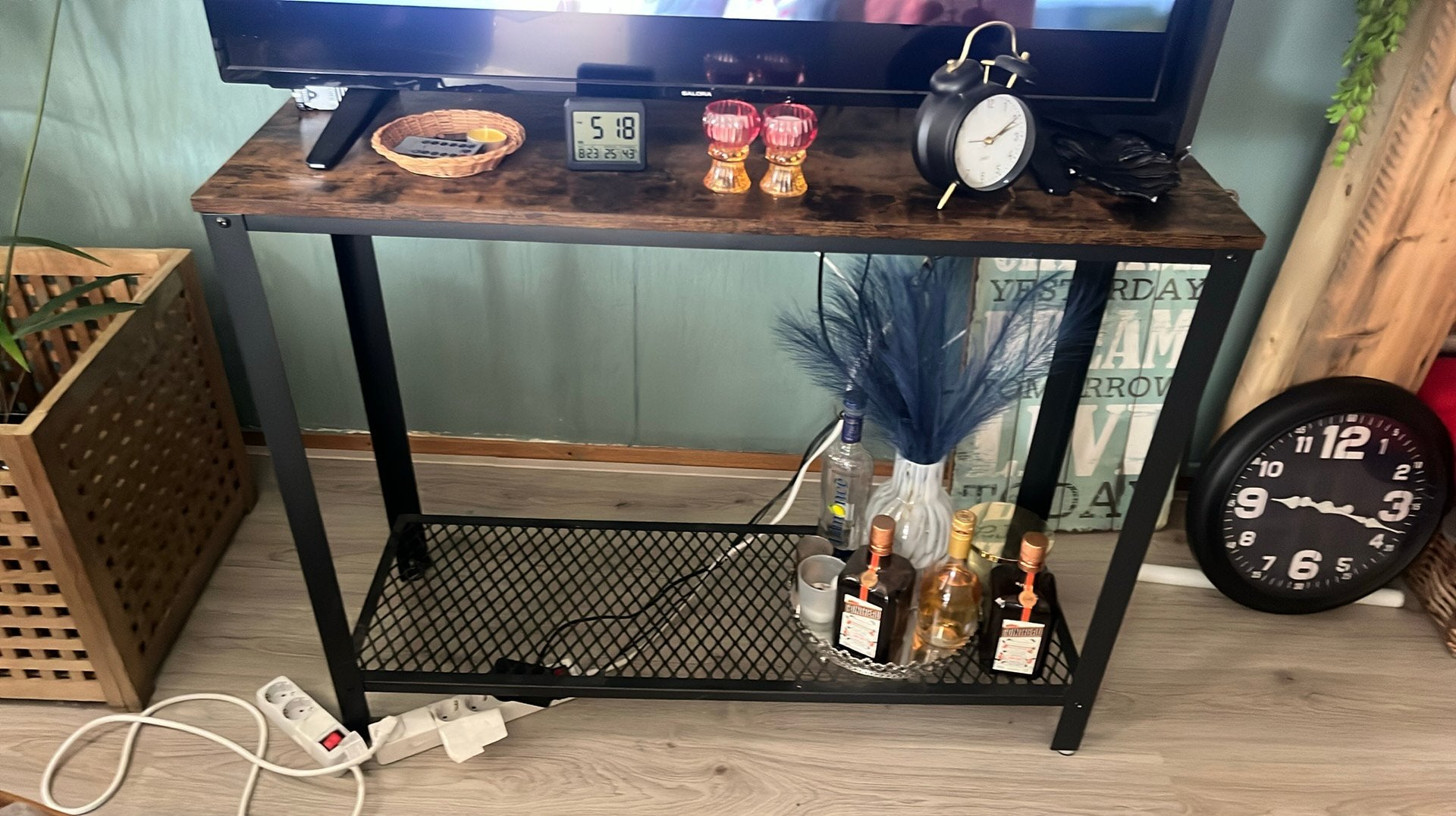 ACAZA Console Tafel met Vintage Look - Hoge Bijzettafel, Ophalen, Zo goed als nieuw, 75 cm of meer, 60 cm of meer