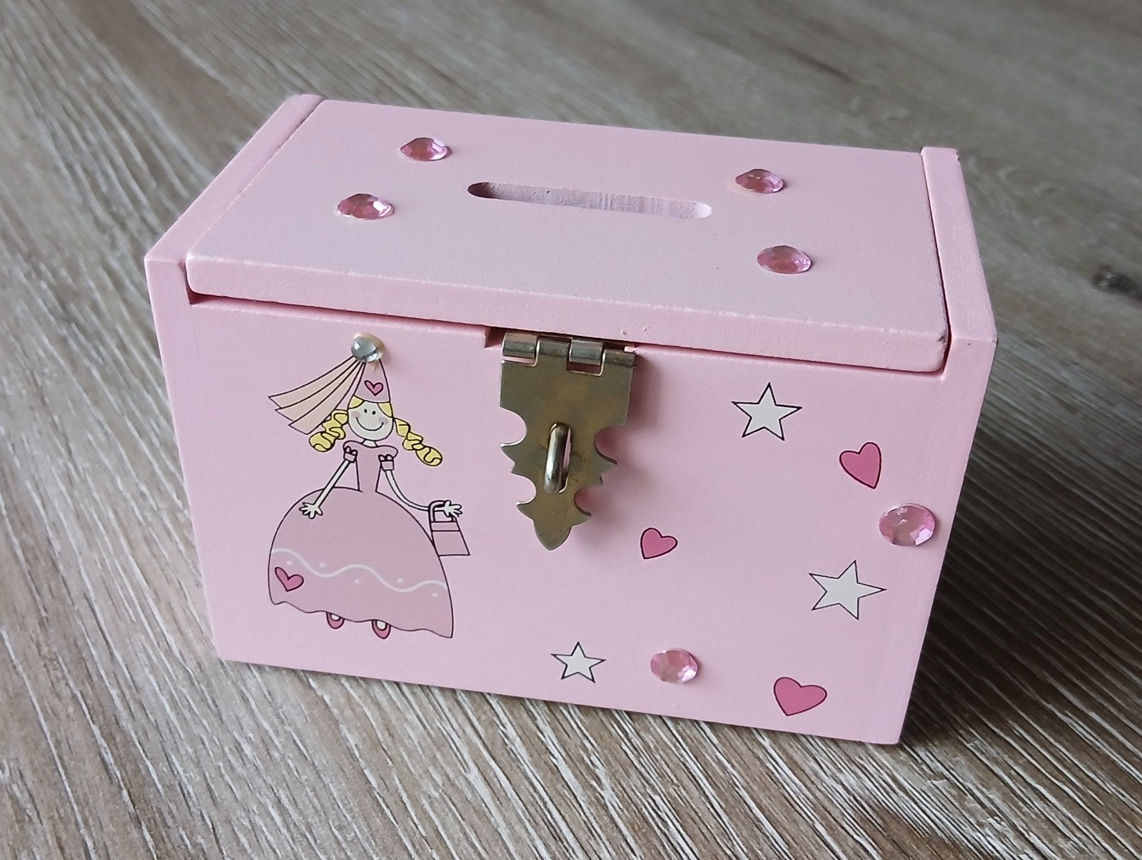 Roze prinsessen spaarpot met slot, Ophalen of Verzenden, Zo goed als nieuw