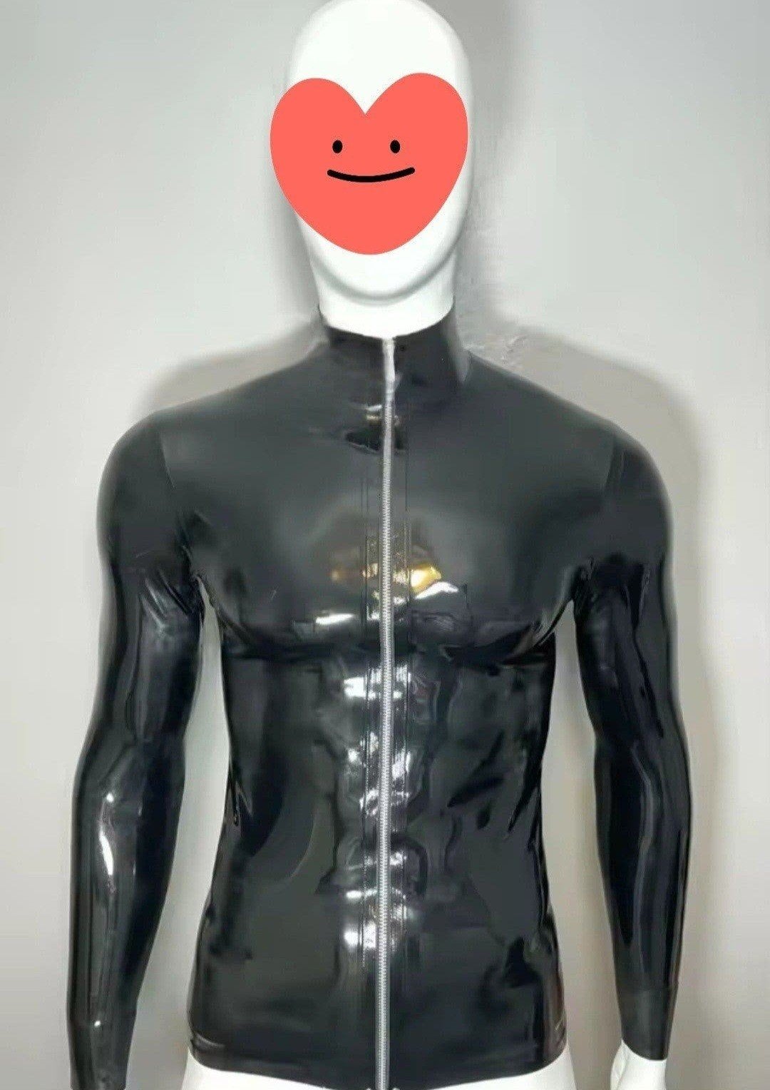 Mooie latex overhemd hoge hals, tm 2XL 
Diverse, Kleding | Heren, Verzenden, Nieuw, Zwart