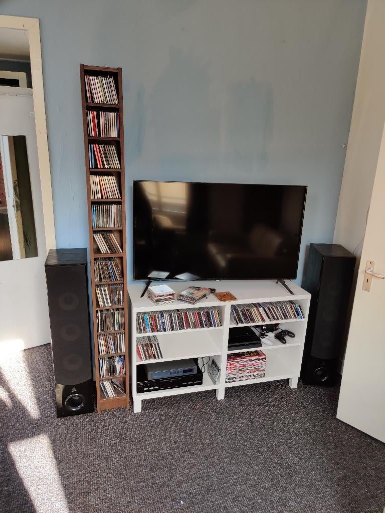 BESTA tv meubel wit, Ophalen, Gebruikt, Witte Besta, 100 tot 150 cm