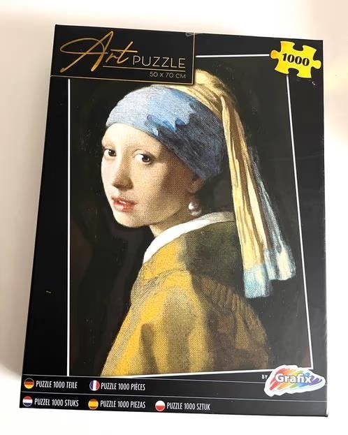 Art Puzzel 1000 stukjes Vermeer, Ophalen of Verzenden, 500 t/m 1500 stukjes, Zo goed als nieuw, Legpuzzel