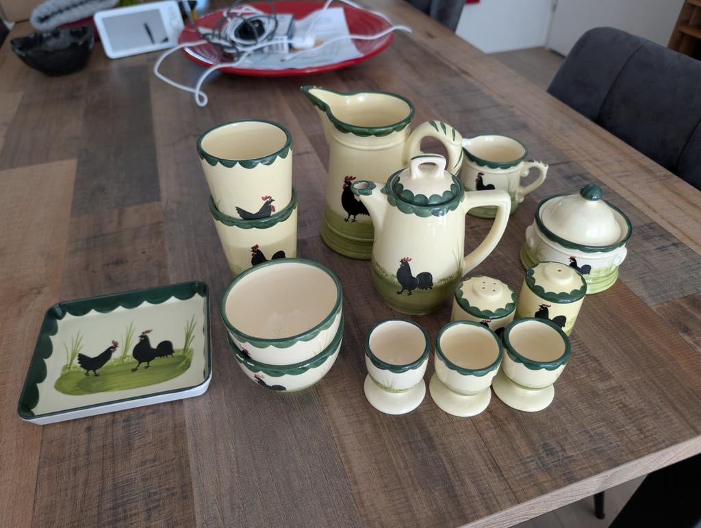 Origineel Zeller Keramik "Hahn und Henne" - 13-delige set, Ophalen