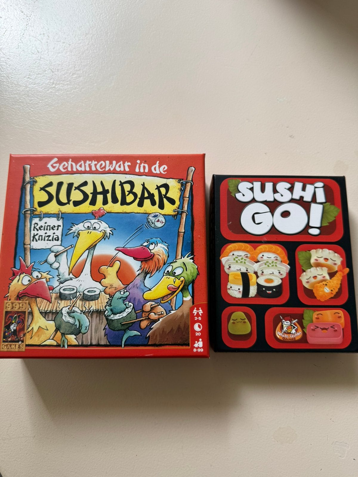 Geharrewar in de sushibar en Sushi Go!, Hobby en Vrije tijd, Gezelschapsspellen | Kaartspellen, Een of twee spelers, Ophalen of Verzenden