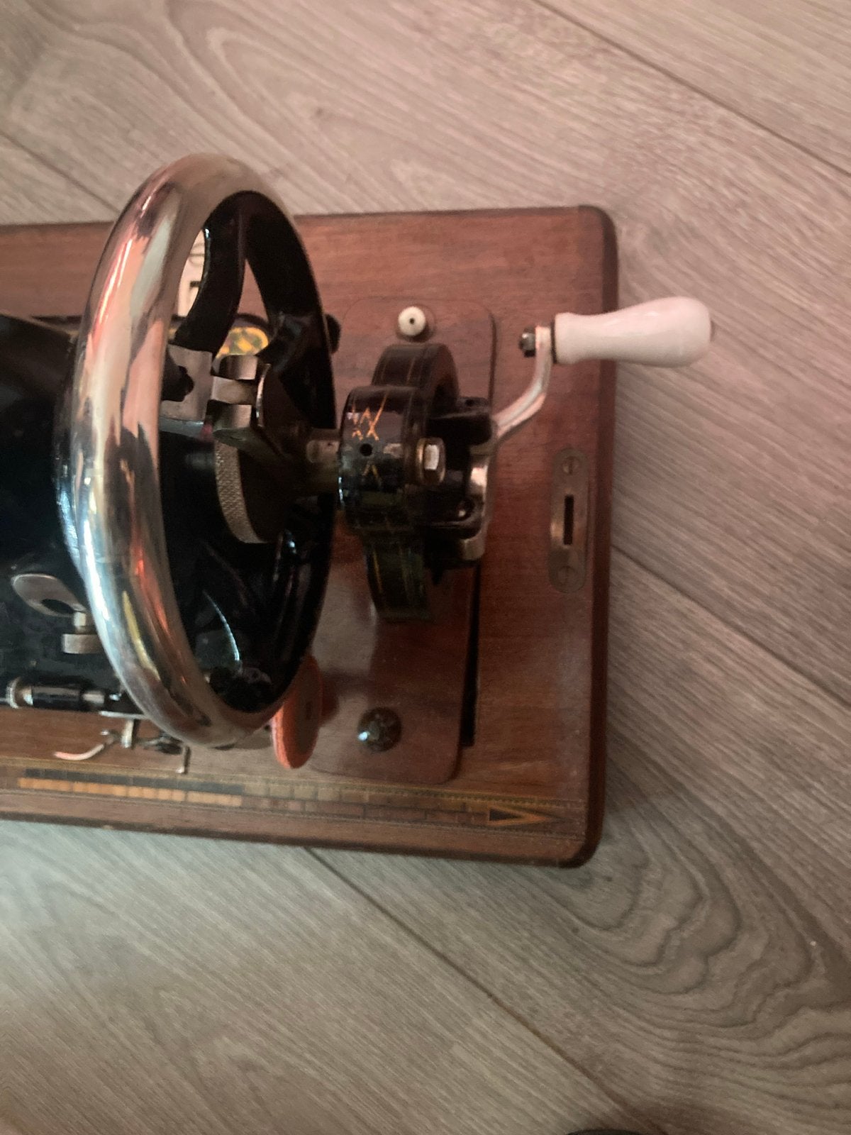 Antieke Haid & Neu Naaimachine (1911-1912) met houten kist, Antiek en Kunst, Ophalen