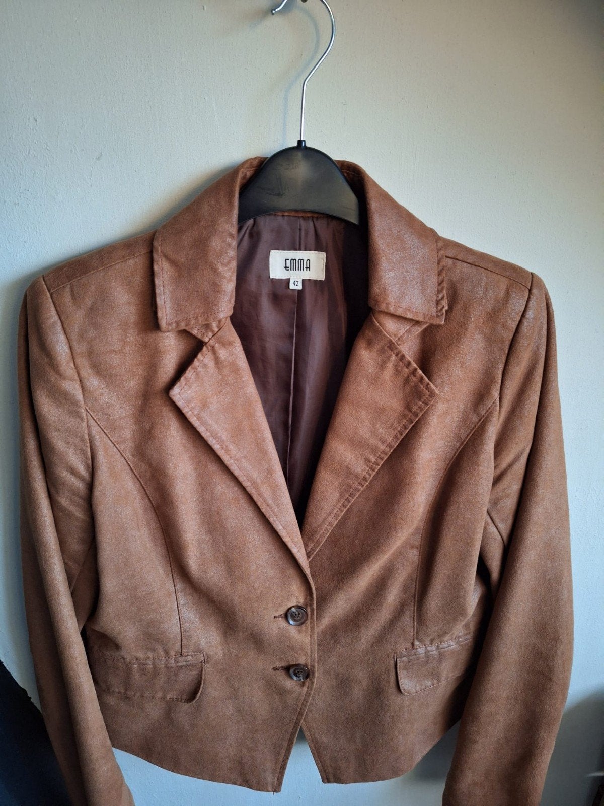 Emma cognac bruine college style blazer, Emma, Bruin, Maat 42/44 (L), Ophalen of Verzenden
