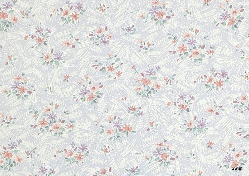 12659 lief bloemetjes behang met lila en roze swiet, Ophalen of Verzenden, Roze
