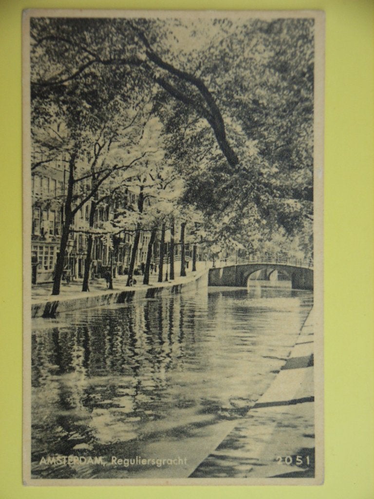 Ansicht amsterdam reguliersgracht, Ophalen of Verzenden, 1940 tot 1960, Ongelopen, Noord-Holland