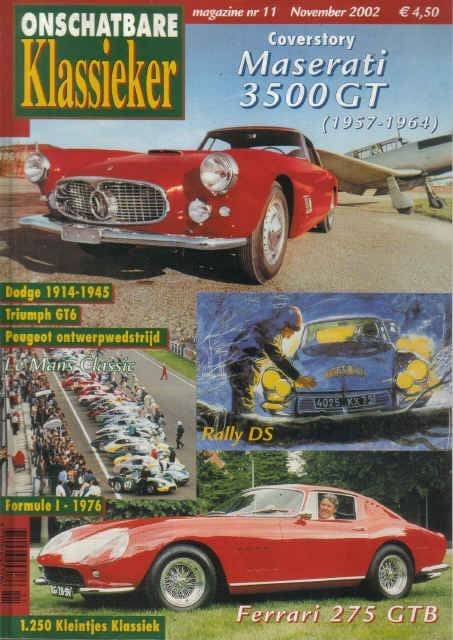 OK 11 2002 : Maserati 3500GT - Ferrari 275 GTB - Triumph GT6, Ophalen of Verzenden, Gelezen, Algemeen