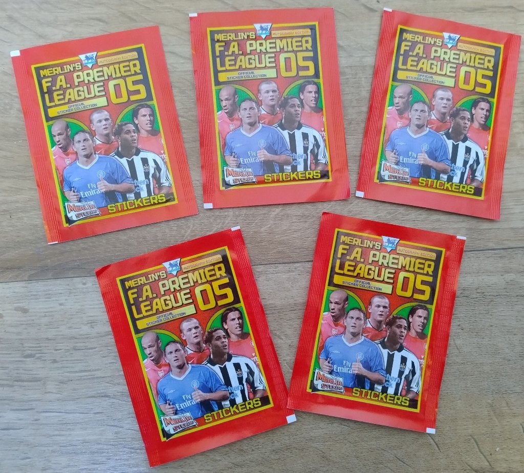 No panini maar Merlin Premier League 2005 zakjes 5x, Ophalen of Verzenden, Nieuw, Buitenlandse clubs, Poster, Plaatje of Sticker