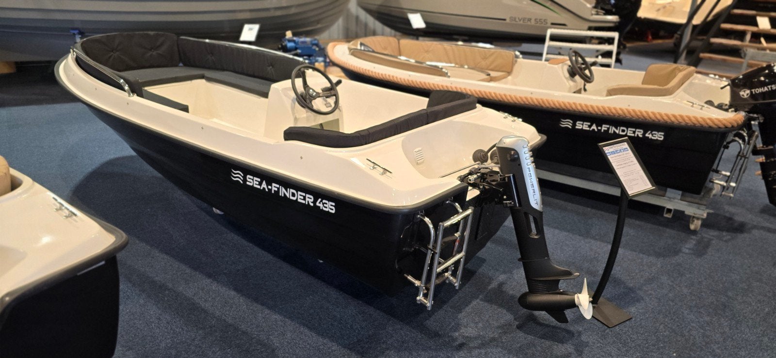 elektrische sea-finder 435 met powerlit bbmotor vaarklaar, Consoleboot, Elektrisch, Afdekzeil, 9 pk