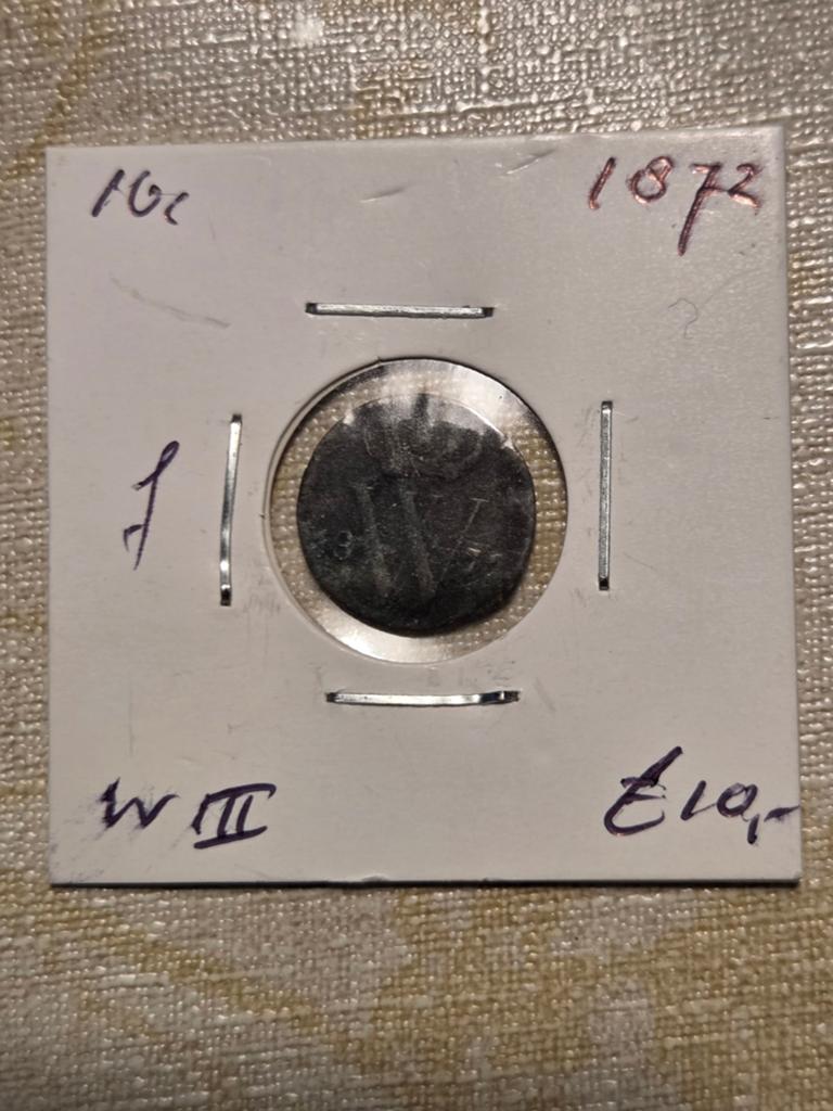 Nederlandse 10 cent munt uit 1872 - Koning Willem III, Postzegels en Munten, Munten | Nederland, Ophalen of Verzenden, Koning Willem III