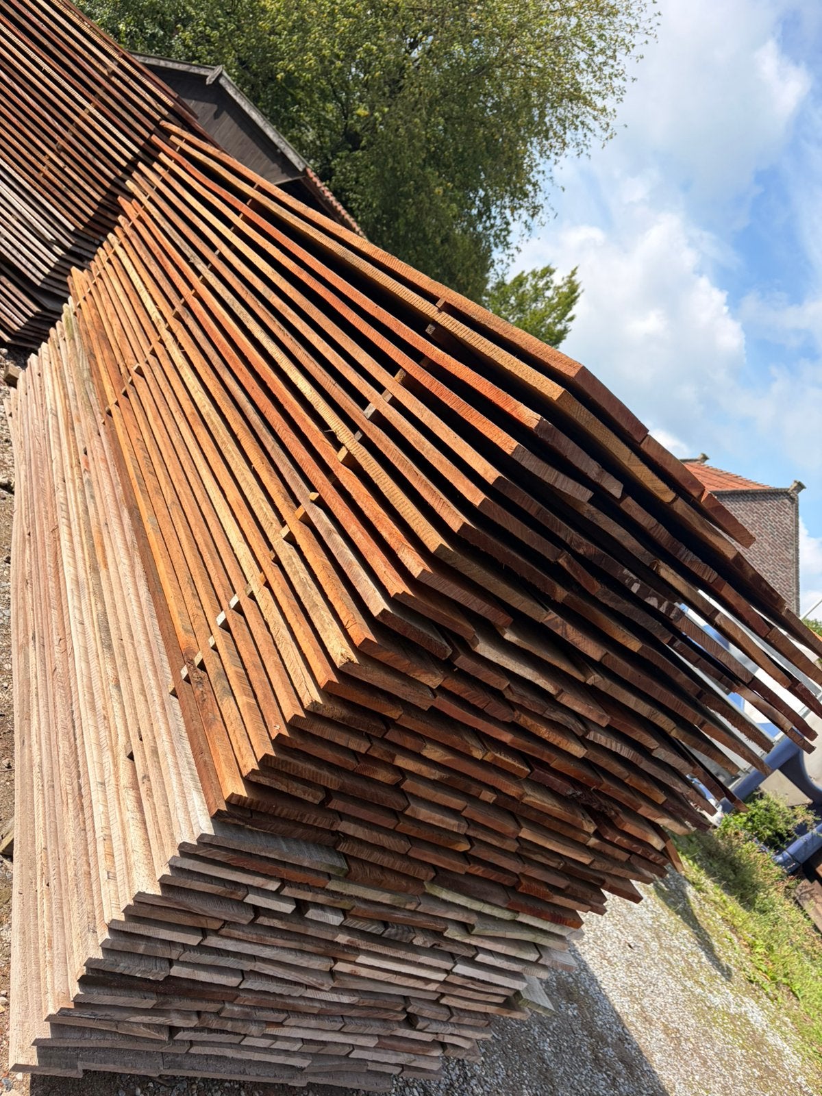 Partij planken 75 m2, Tuin en Terras, Ophalen, Gebruikt, 250 cm of meer, Planken