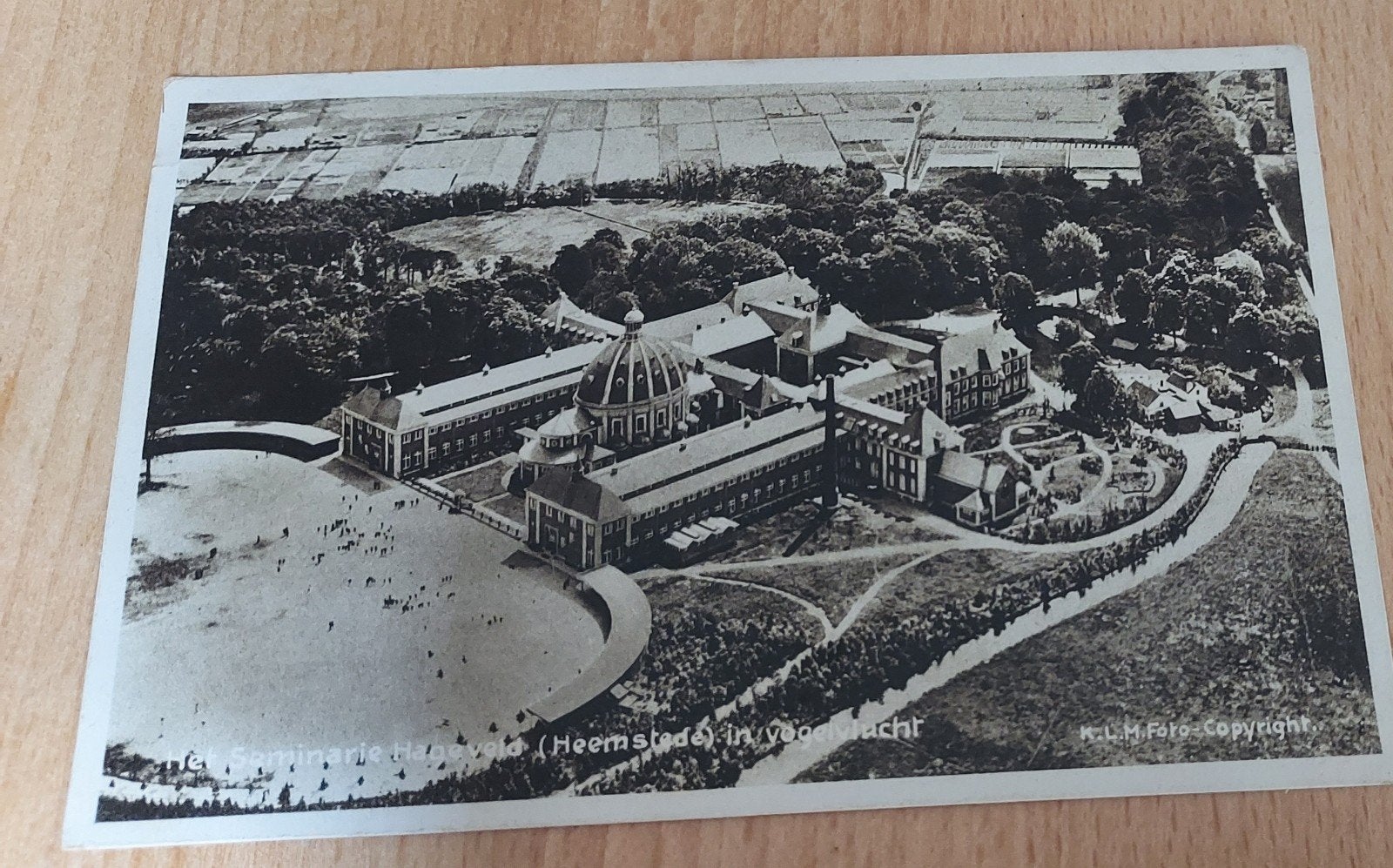 heemstede, seminarie Hageveld in vogelvlucht KLM foto 19, Verzamelen, Ophalen of Verzenden, 1920 tot 1940, Gelopen, Noord-Holland