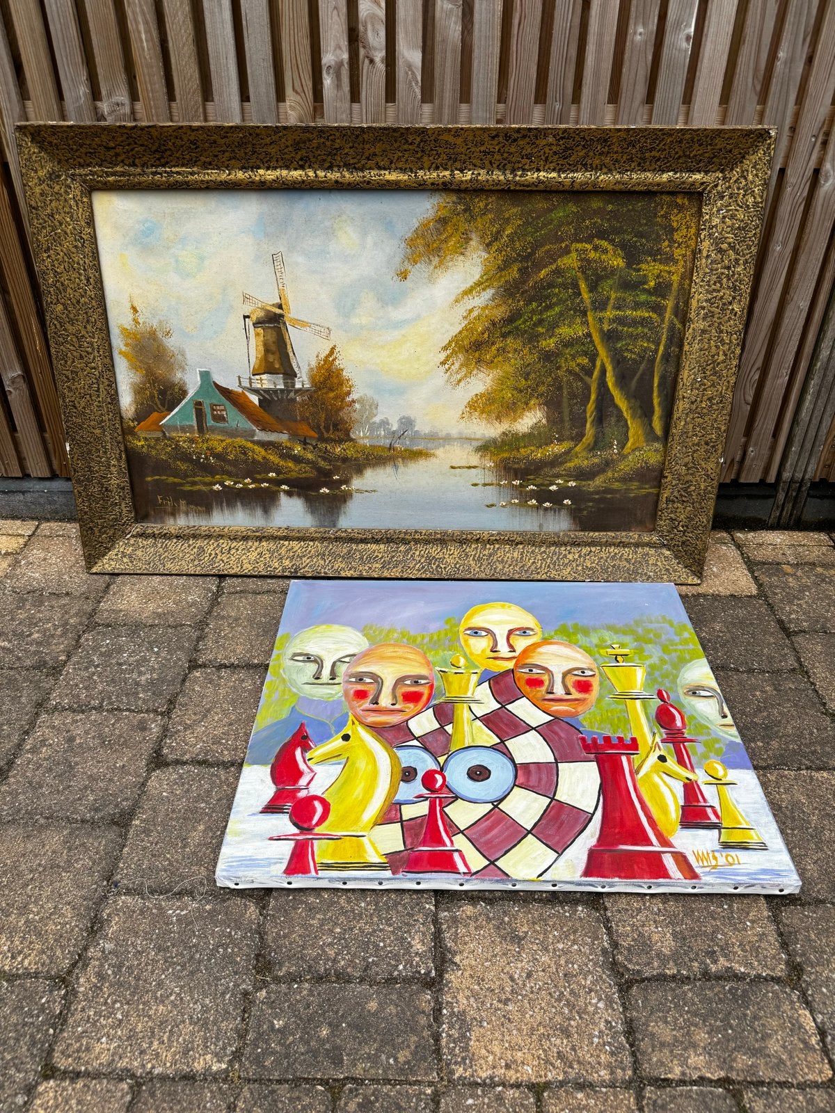 Grote partij van 100+ diverse kunstwerken en lijsten, Antiek en Kunst, Kunst | Schilderijen | Klassiek, Ophalen, Overige stijlen