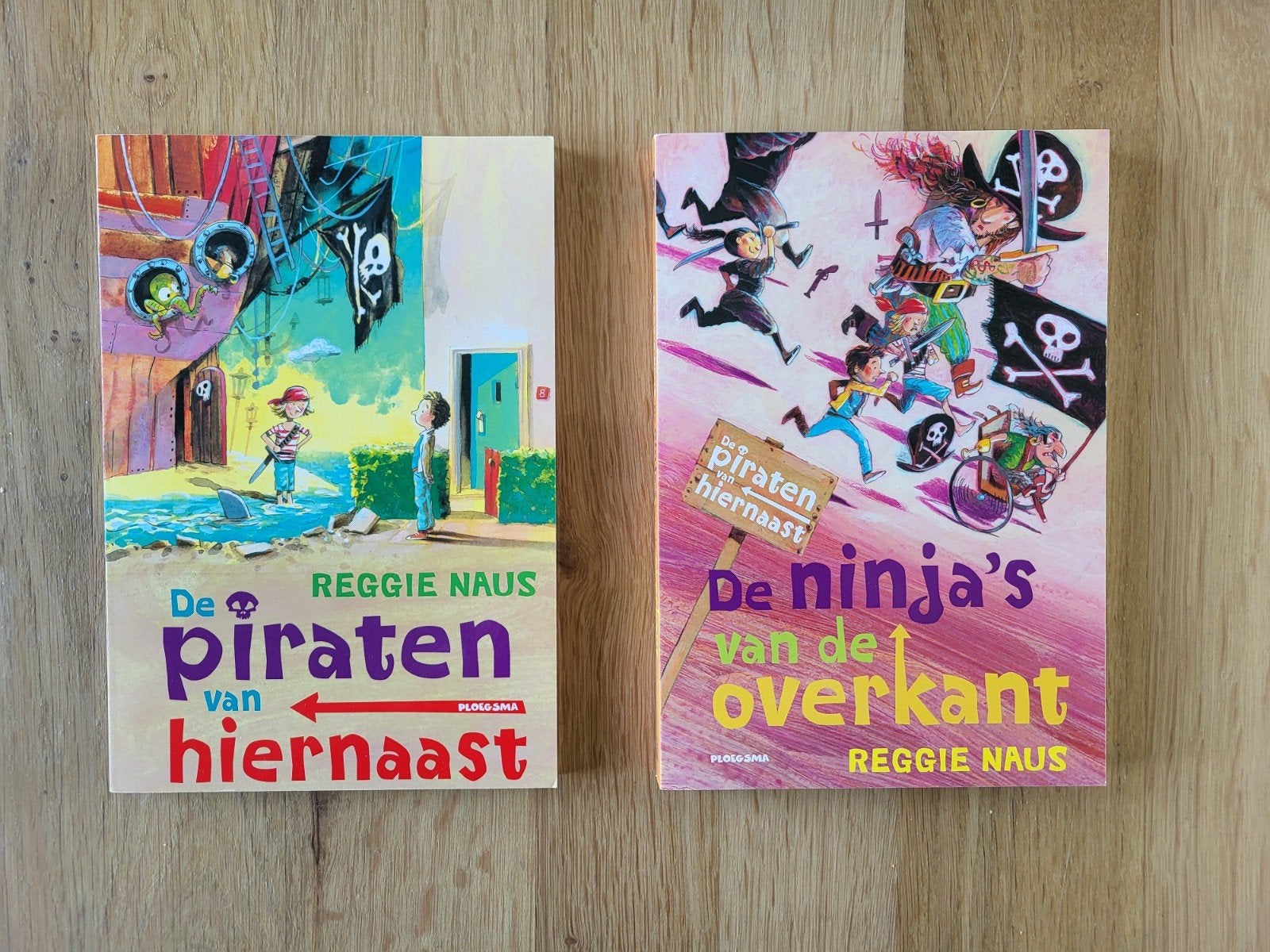 De piraten van hiernaast & De ninja's van de overkant, Ophalen of Verzenden, Zo goed als nieuw, Reggie Naus, Fictie algemeen