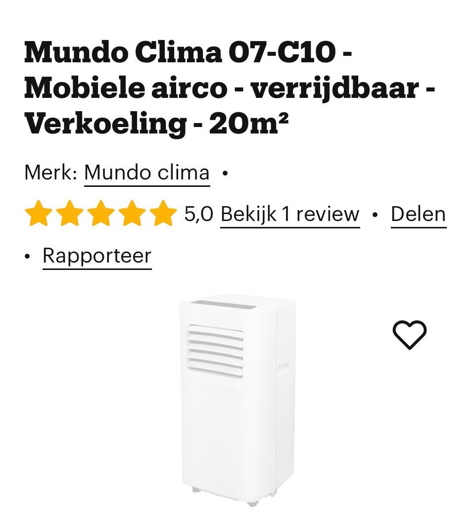 Airco klein model tot 20 M2, Witgoed en Apparatuur, Airco's, Ophalen, Minder dan 60 m³, 3 snelheden of meer, Zo goed als nieuw