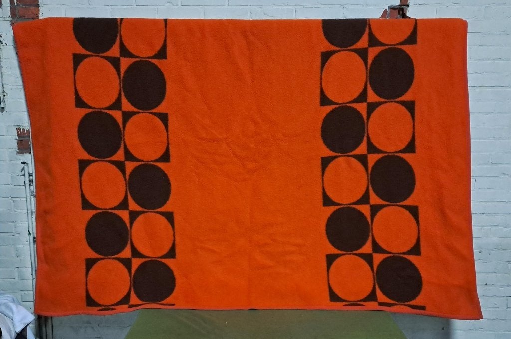 Vintage deken jaren '70 - 200 x 220 cm, Ophalen of Verzenden, Gebruikt, Acryl, Woondeken
