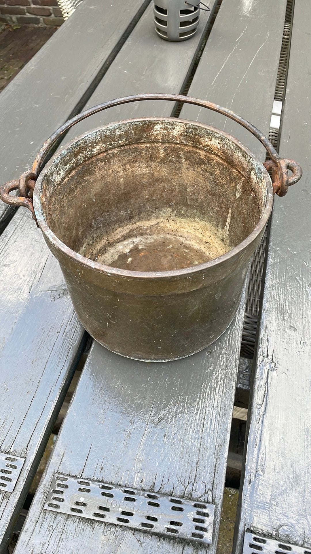 Geel koperen emmer, Ophalen of Verzenden