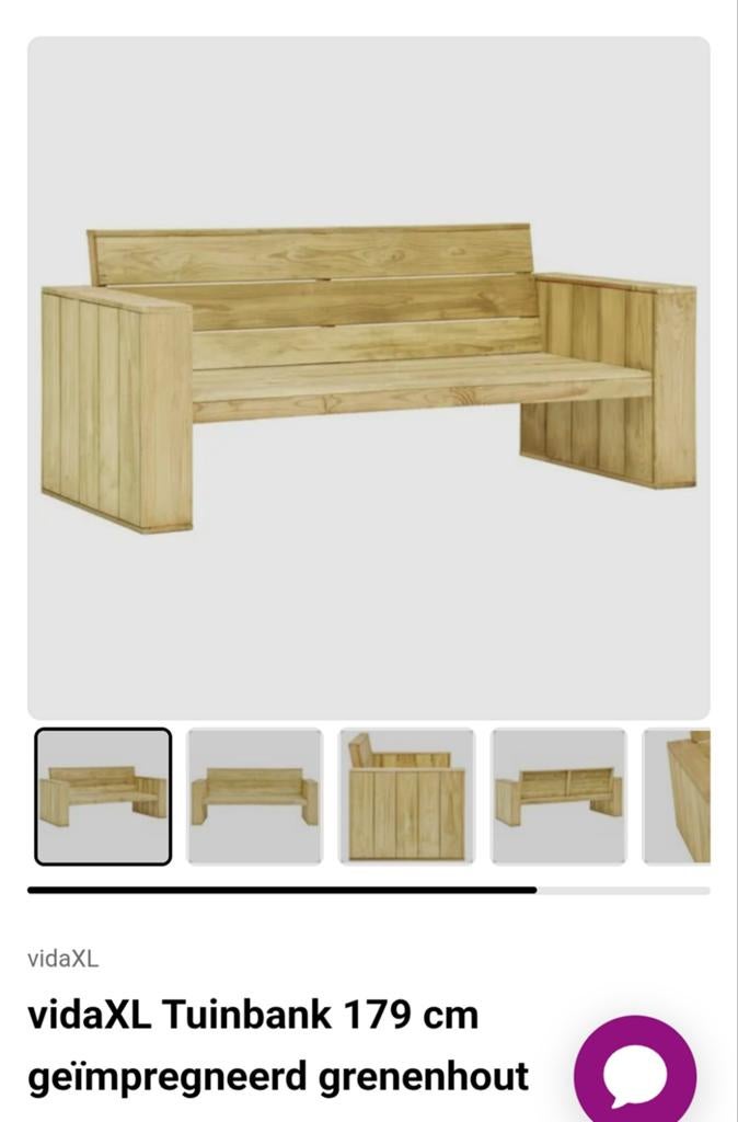 Tuinbank (bouwpakket VidaXL) ongeopend!, Ophalen, Nieuw, Hout