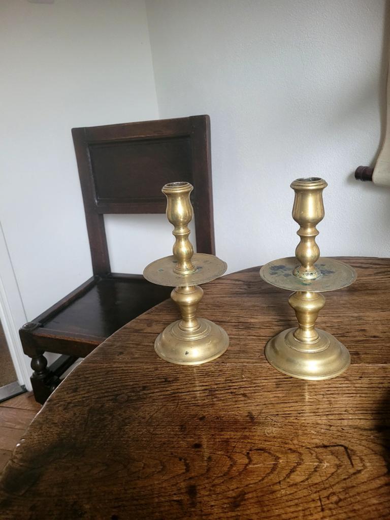 Te koop antieke set kandelaars, Ophalen of Verzenden, Koper of Brons