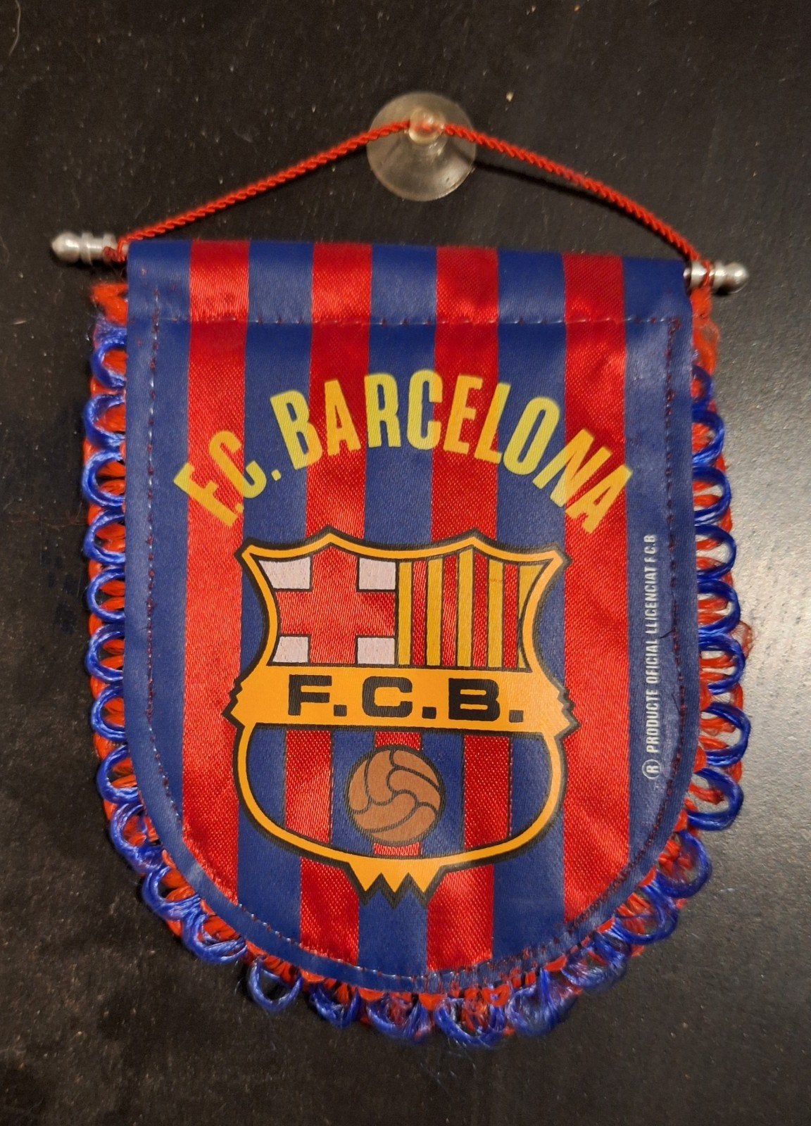Vintage auto vaantje FC Barcelona, Ophalen of Verzenden, Zo goed als nieuw, Buitenlandse clubs, Vaantje of Sjaal