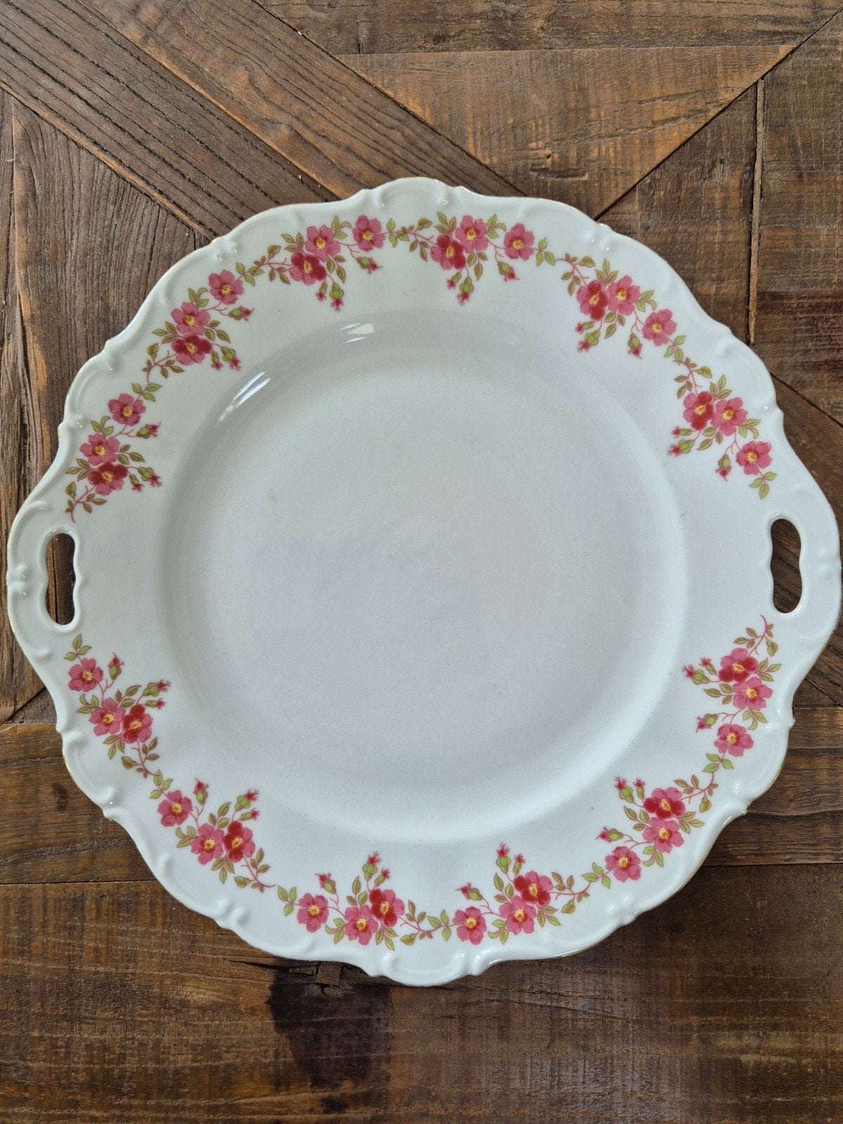 Vintage Porseleinen Serveerschaal met Bloemenpatroon, Ophalen of Verzenden