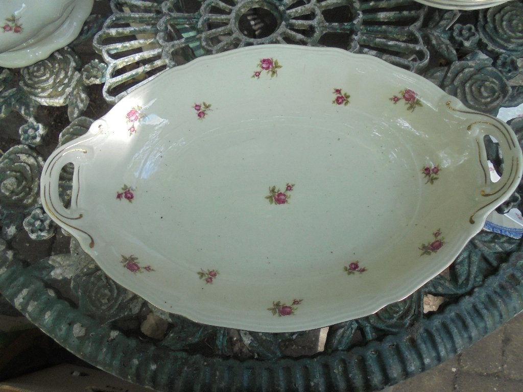 ROOM kleurige Broodschaal Mitterteich Bavaria roze roosjes, Ophalen of Verzenden