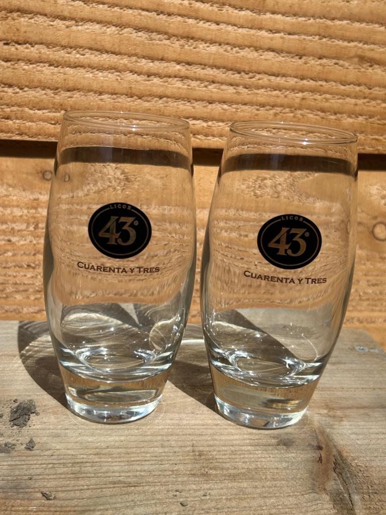 Twee grote Licor 43 glazen, Verzamelen, Ophalen of Verzenden, Zo goed als nieuw, Overige typen