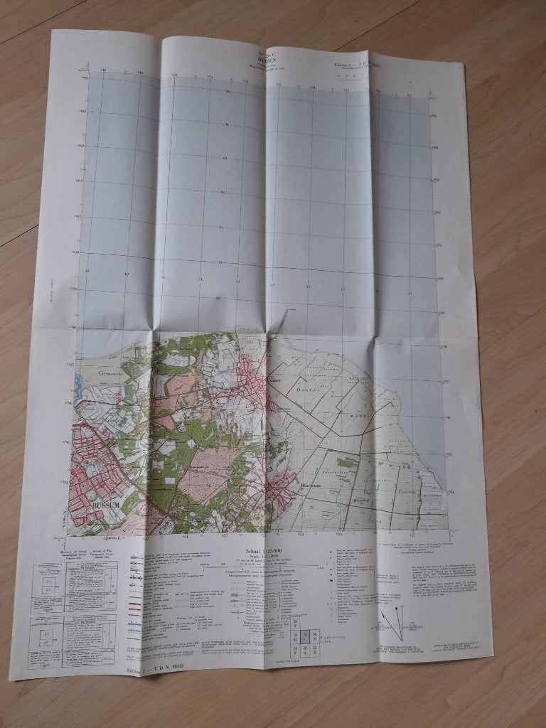 TOPOGRAFISCHE KAART 26 C HUIZEN EDITIE 2 TDN M833, Ophalen of Verzenden, Zo goed als nieuw, Overige onderwerpen