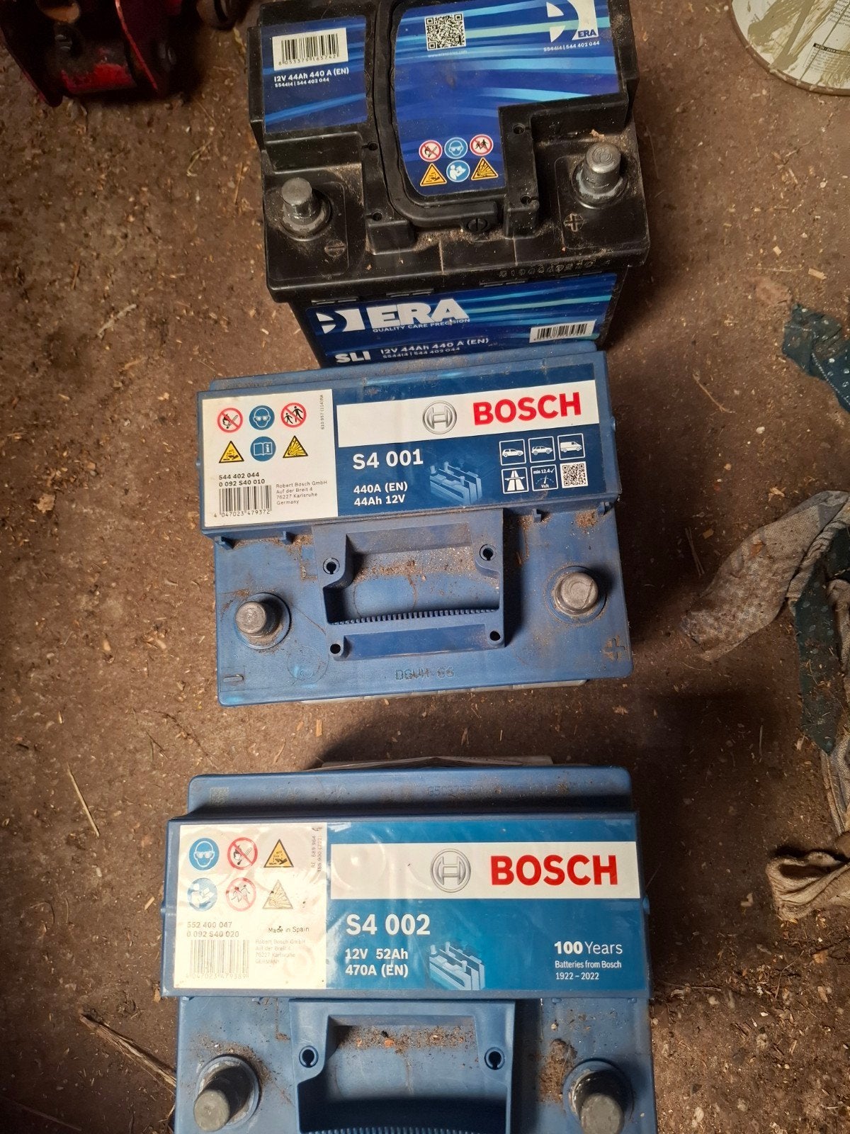 Bosch S4 001 en S4 002 Accu's - 12V 44Ah/52Ah, Ophalen, Gebruikt, Universele onderdelen