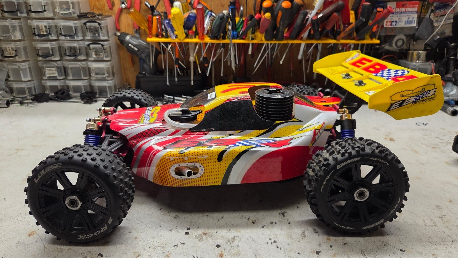 Te koop leuke thunder tiger, Gebruikt, Auto offroad, Ophalen of Verzenden, Schaal 1:8