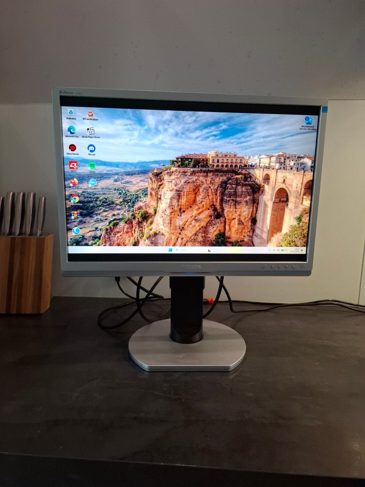 Philips 22"  Brilliance 220BW Monitor, Philips, Gebruikt, Full HD, Ophalen of Verzenden